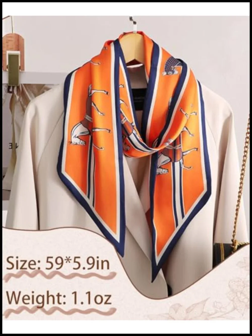 Satin Printed Neck Scarf for Women - Fashion Scarf Headband
